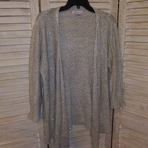 Liz Claiborne sparkle sweater cover up XL